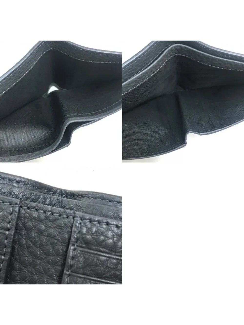 Fendi Bifold Wallet FF Log Calf Leather Gray Dark White